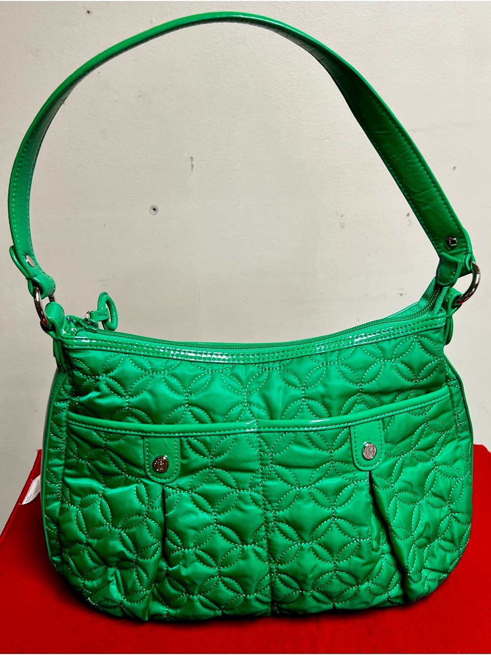 Vera Bradley Quilted Green Carlyle Shoulder Bag